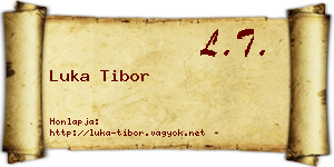 Luka Tibor névjegykártya
